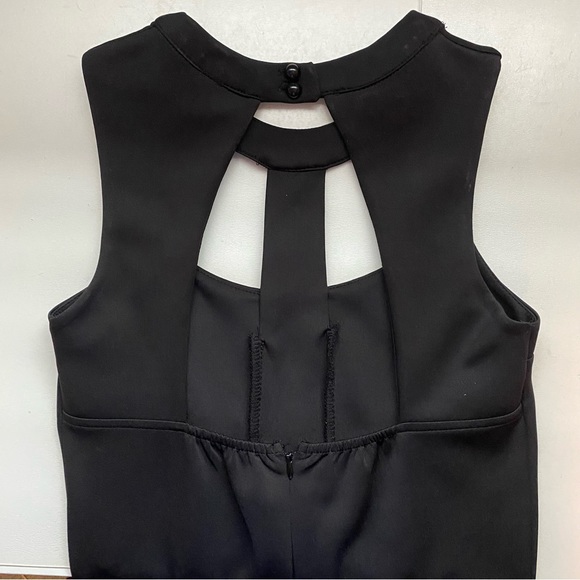 Lady Dutch Black Scuba Dress size US 6- cutout details, A-line hem - Picture 3 of 3